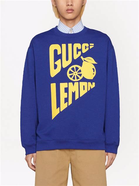 gucci lemon sweatshirt|men's gucci sweatsuit.